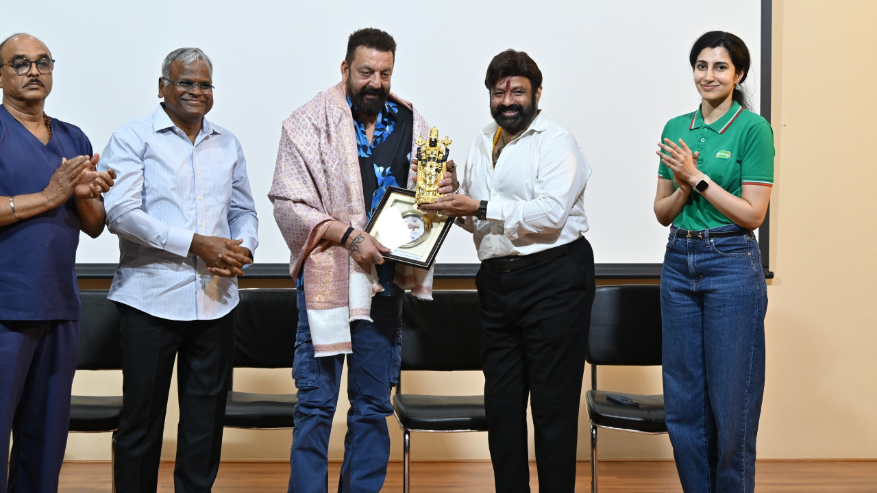 Balakrishna honors Sanjay Dutt in Hyderabad check out the photos