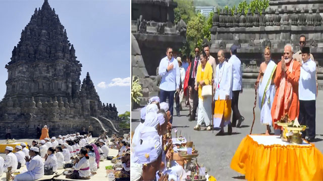 PM Modi offers prayers at Prambanan Temple premises echo with Om Namah Shivaya