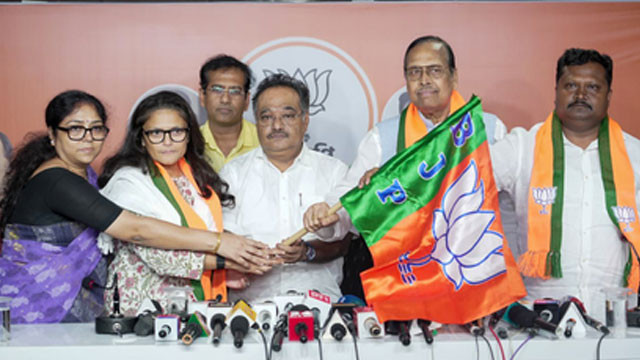 BJP welcomes three former TMC Rajya Sabha MPs as candidates in West Bengal