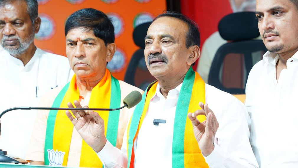 Eatala Rajender says wrong to blame entire Kaleshwaram project