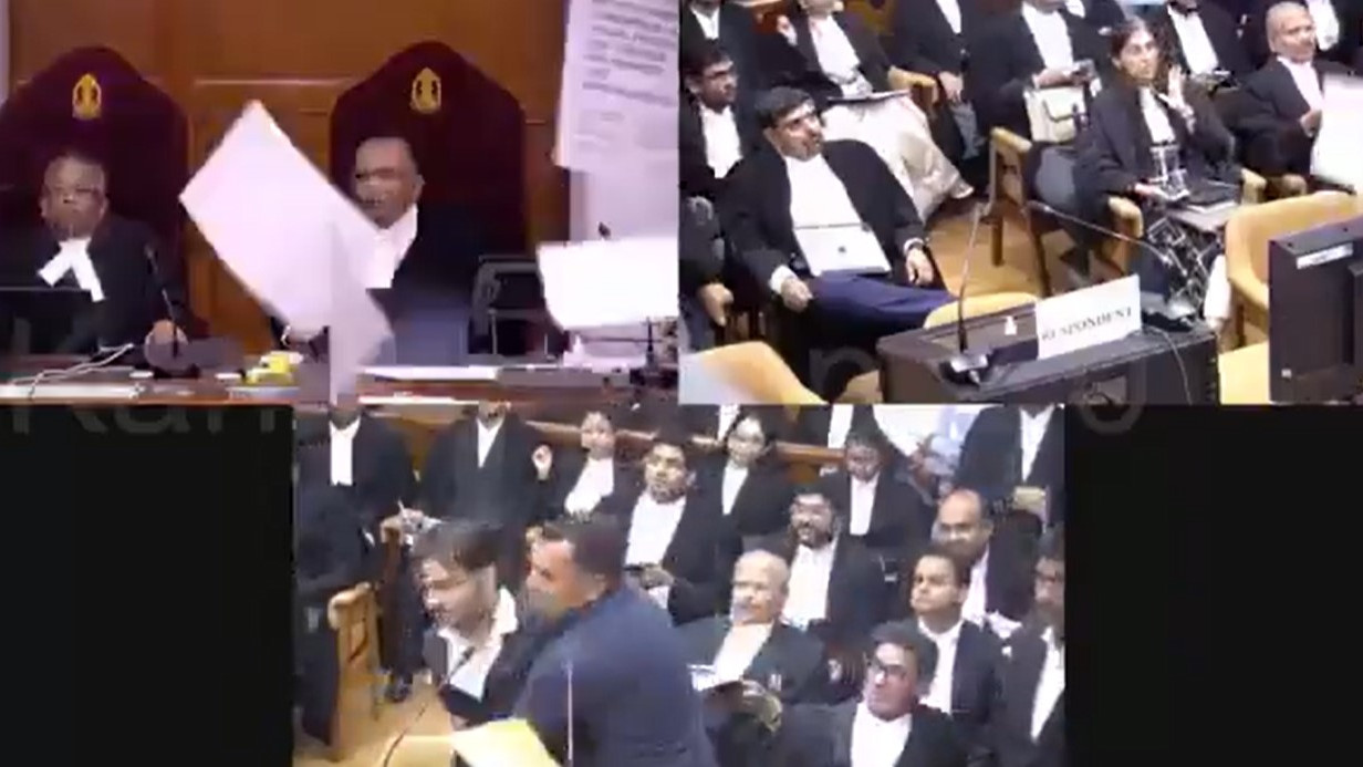 Petitioner creates ruckus in Supreme Court by throwing papers at bench