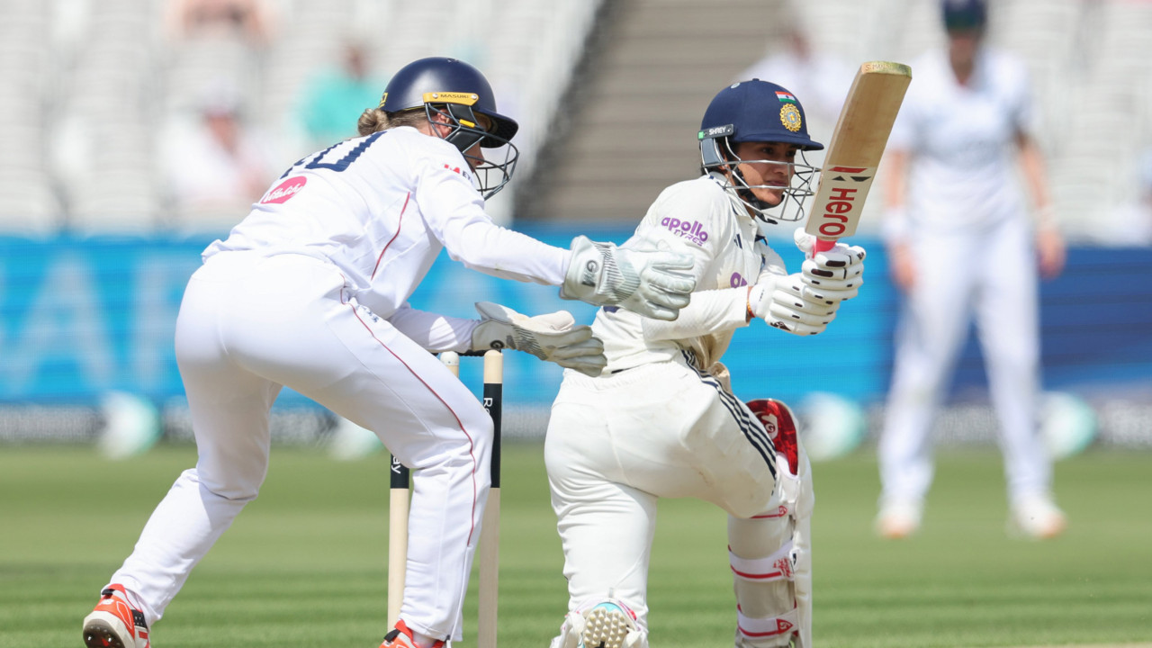 One-off Test: Ecclestone picks three-for as England bowl out India for 285