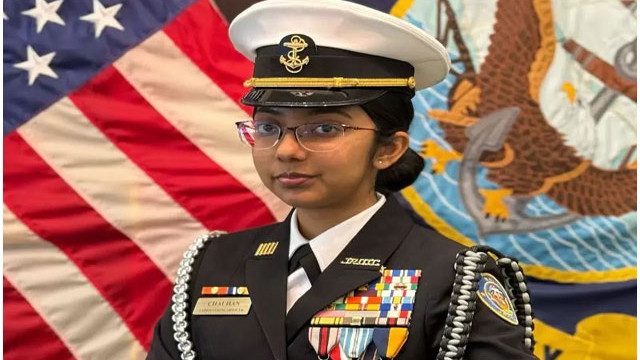 Ridhi Chauhan Indian student leads 300 US Navy cadets at age 17