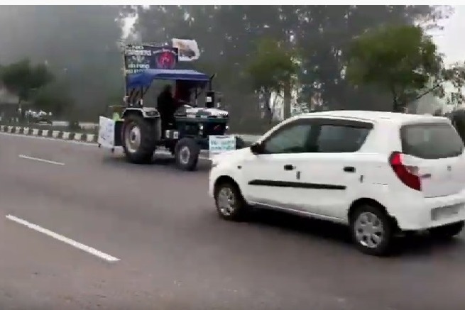 Punjab farmer drove his tractor in reverse gaear