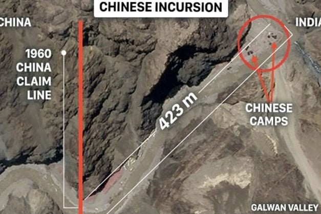 Chinese intrusion into Indian territory up to 423 meters in Galvan