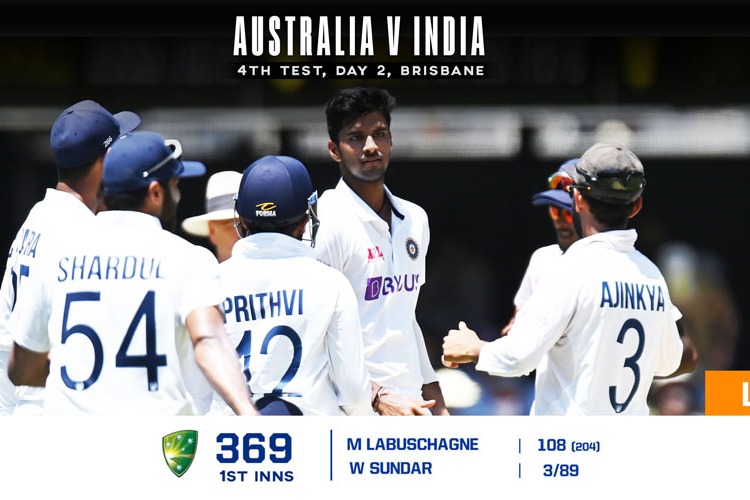 australia all out for 369 runs in first innings