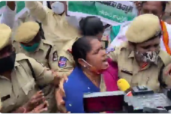 Congress MLA Seethakka arrested at Pragathi Bhavan