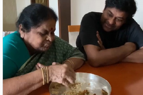 Chiranjeevi prepares tamarind pulp marinated small fish fry for mother
