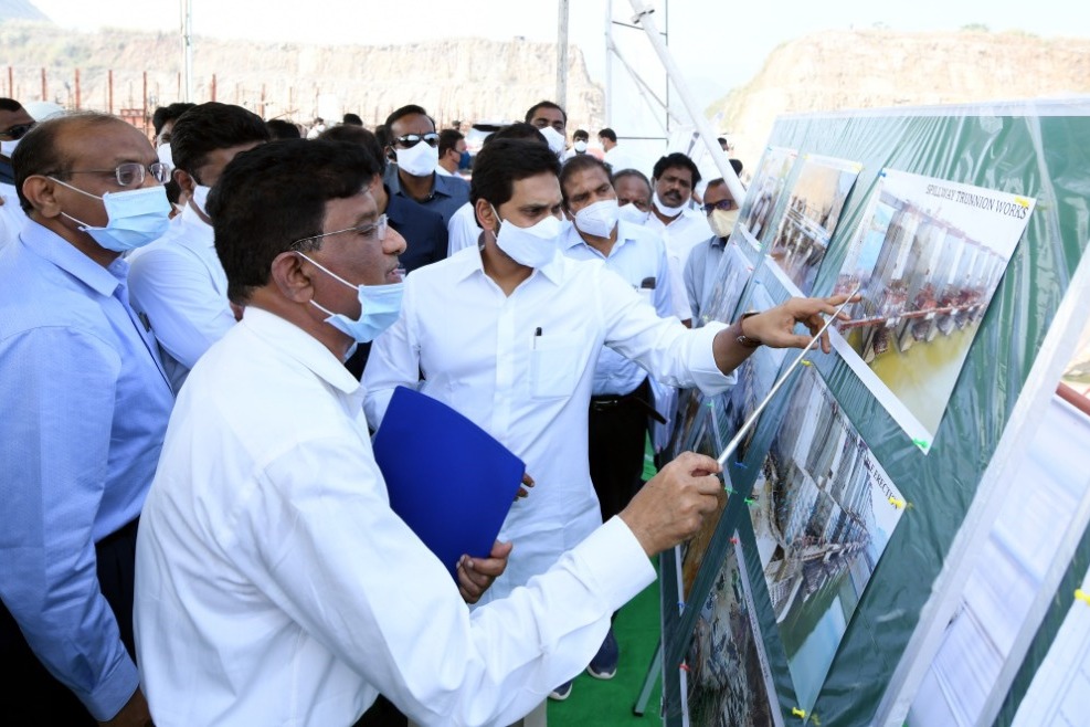 CM Jagan visits Polavaram project site