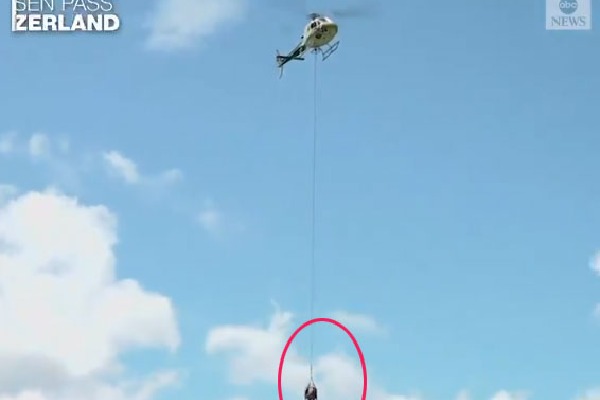 Swiss farmer decided to use a helicopter to airlift one of his beloved bovines