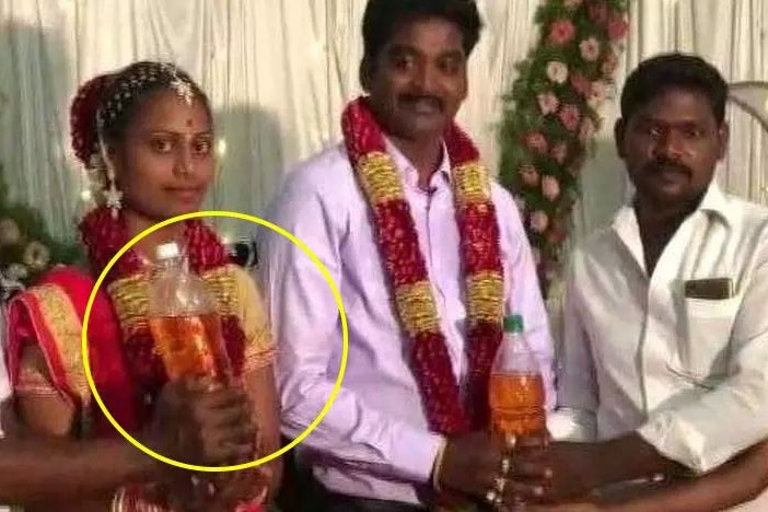 Friends gift petrol and gas cylinder for newly wedding couple