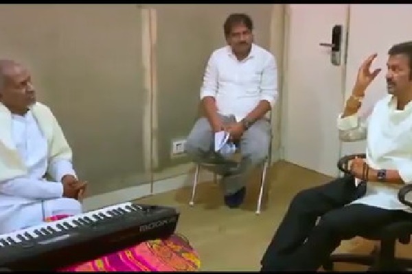  Mohan Babu recites a prose in front of music maestro Ilayaraja