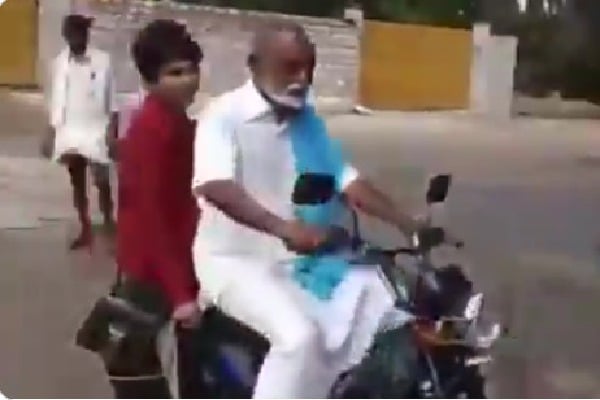 Raghuveera came to polling booth on a moped 