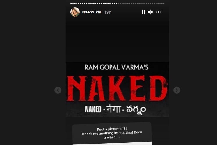srimukhi shares rgv movie poster 