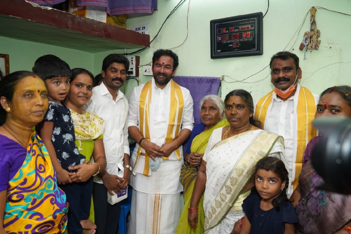 Kishan Reddy visits Telugu people in Chennai ahead of state assembly elections