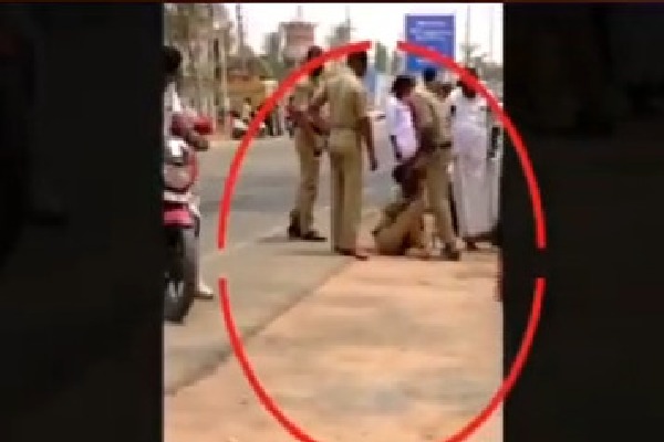 Police attack on a car driver in Sadasivapet
