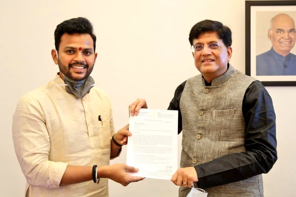 TDP MP Rammohan Naidu met Union Railway minister Piyush Goyal