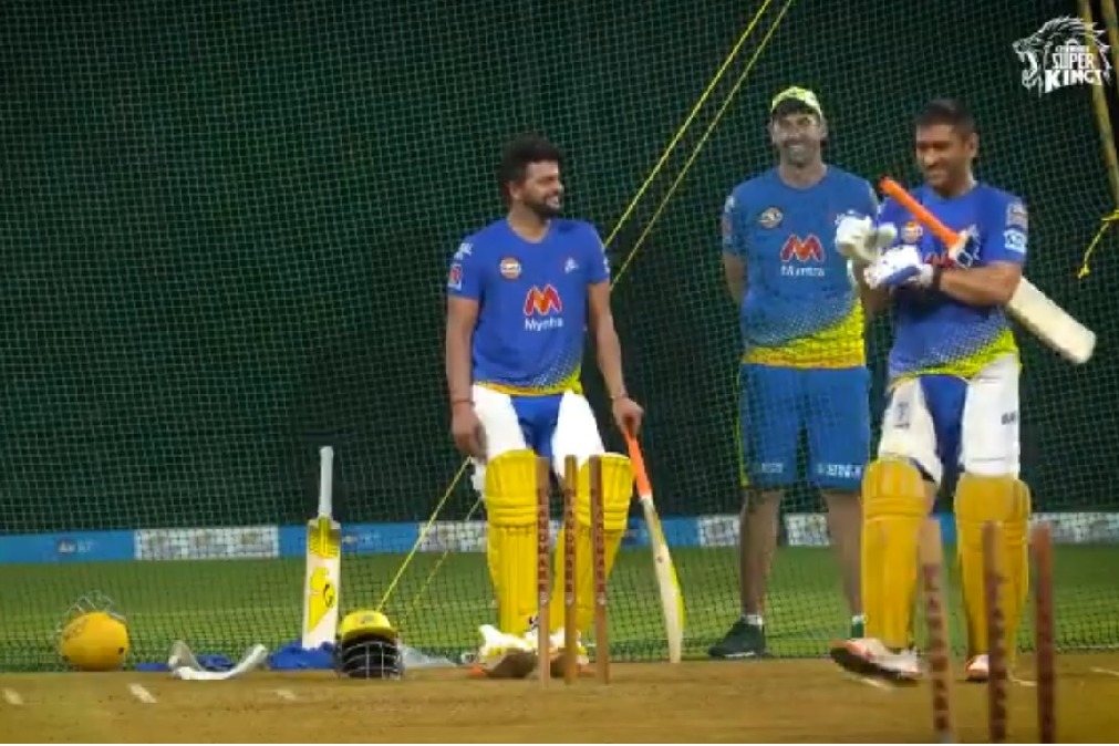 MS Dhoni and Suresh Raina Sweat It Out In The Nets