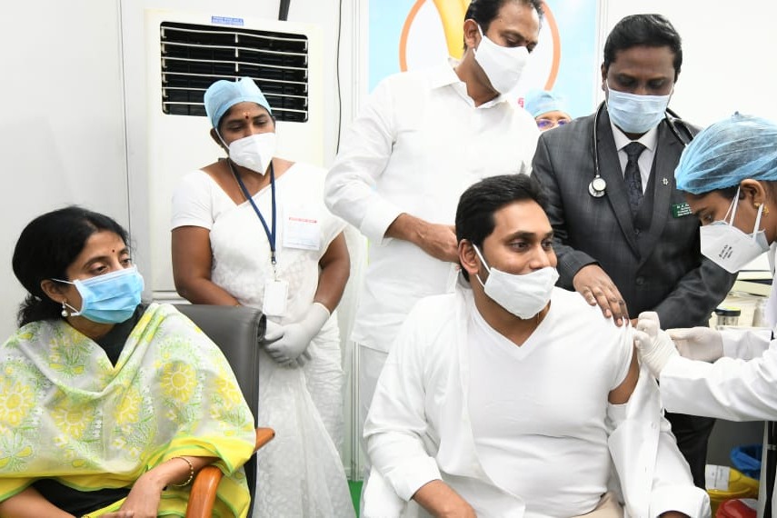 CM Jagan calls for Covid free state after taken corona vaccine first dose