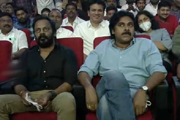 Pawan Kalyan attends Vakeel Saab Pre Release Event along with his friend Anand Sai