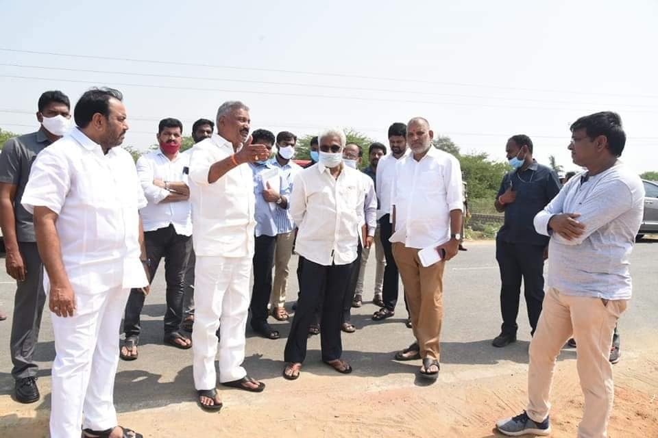 YCP Ministers visits CM Jagan rally venue at Renigunta