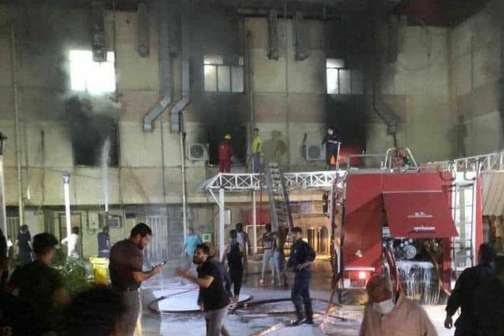 Fatal oxygen tanker explosion at a hospital in Baghdad 