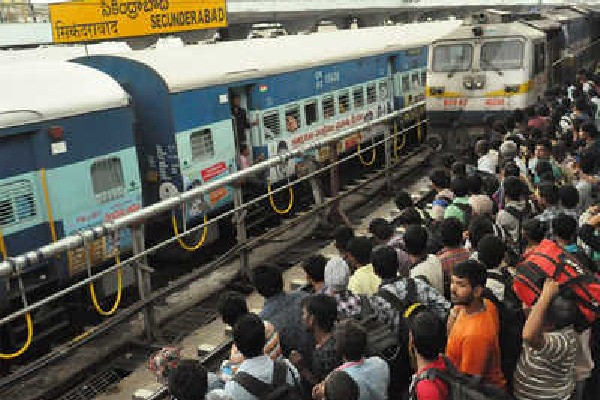 Secunderabad Railway Station is filled with passengers