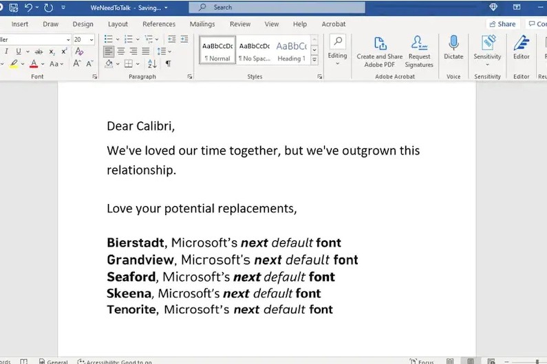 Calibri is Next Default font for Microsoft