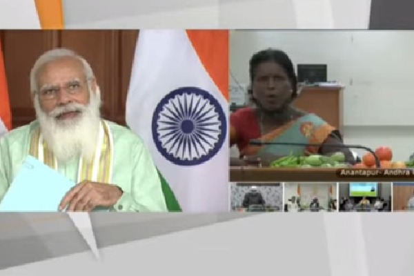 PM Modi talks to AP woman farmer during release of PM Kisan Samman funds