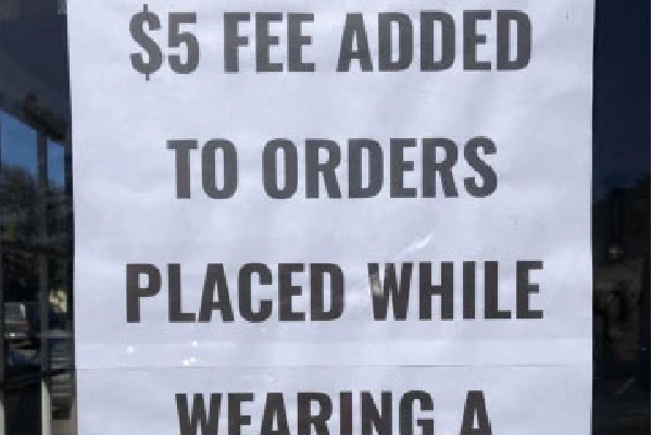 California cafe owner charges customers 5 dollars fee for wearing masks
