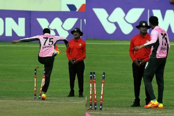 Bangladesh all rounder Shakib Al Hasan lost his control and fired on umpire