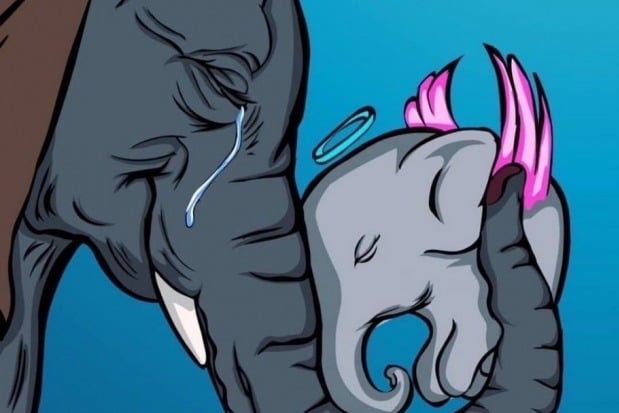 cartoons on elephant death