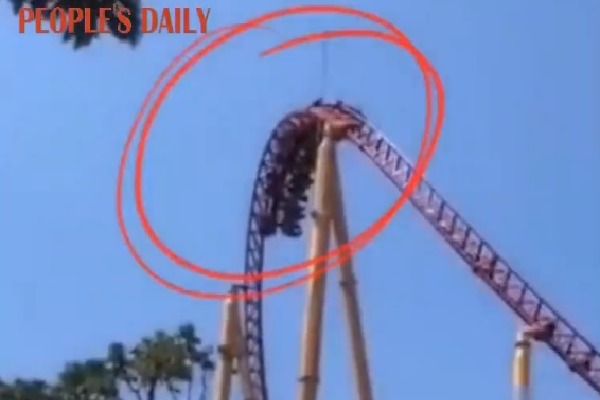  20 visitors were left hanging in the air for over an hour when a rollercoaster 