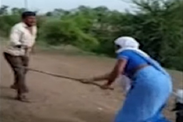 Lady Sarpanch Attack on Liquor Businessman video goes viral