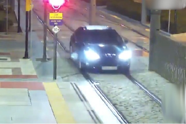 Drunk woman drives her car on railway track in Spain