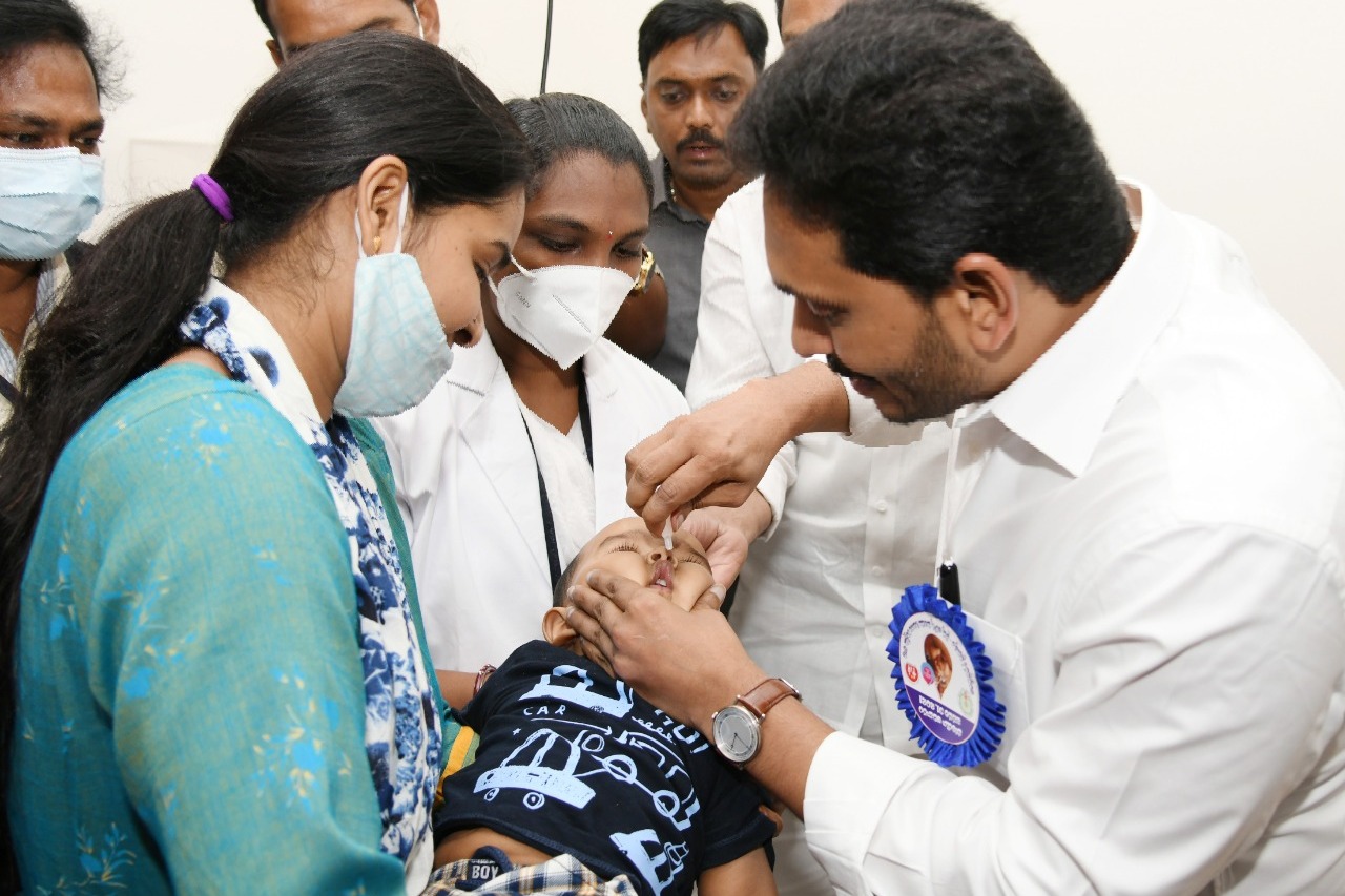 CM Jagan launches pulse polio immunization in AP
