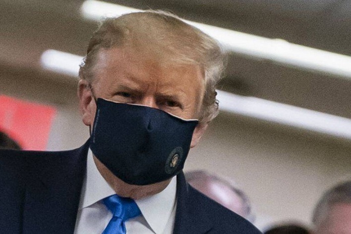 Trump Wears Mask for First Time