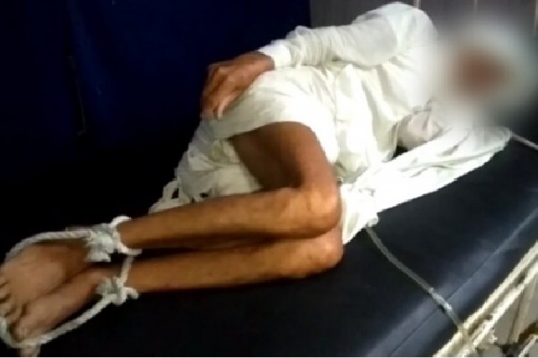 Elderly Man Tied To Madhya Pradesh Hospital Bed  