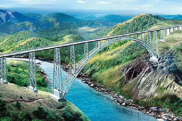 Worlds highest railway bridge under construction on Chenab river