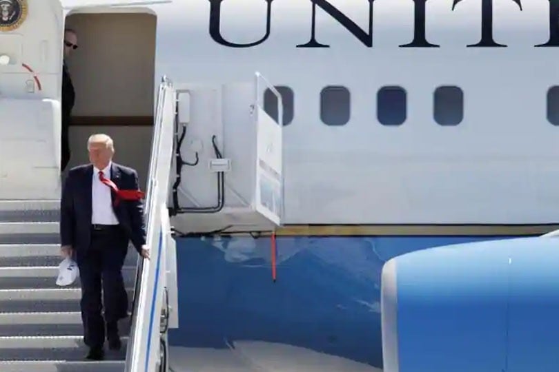 Donald Trumps plane nearly hit by small drone