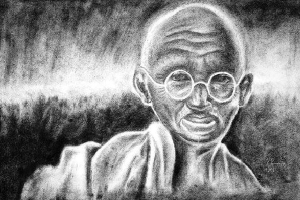 Ash Art of Gandhi by Adoni Youth in Rocords