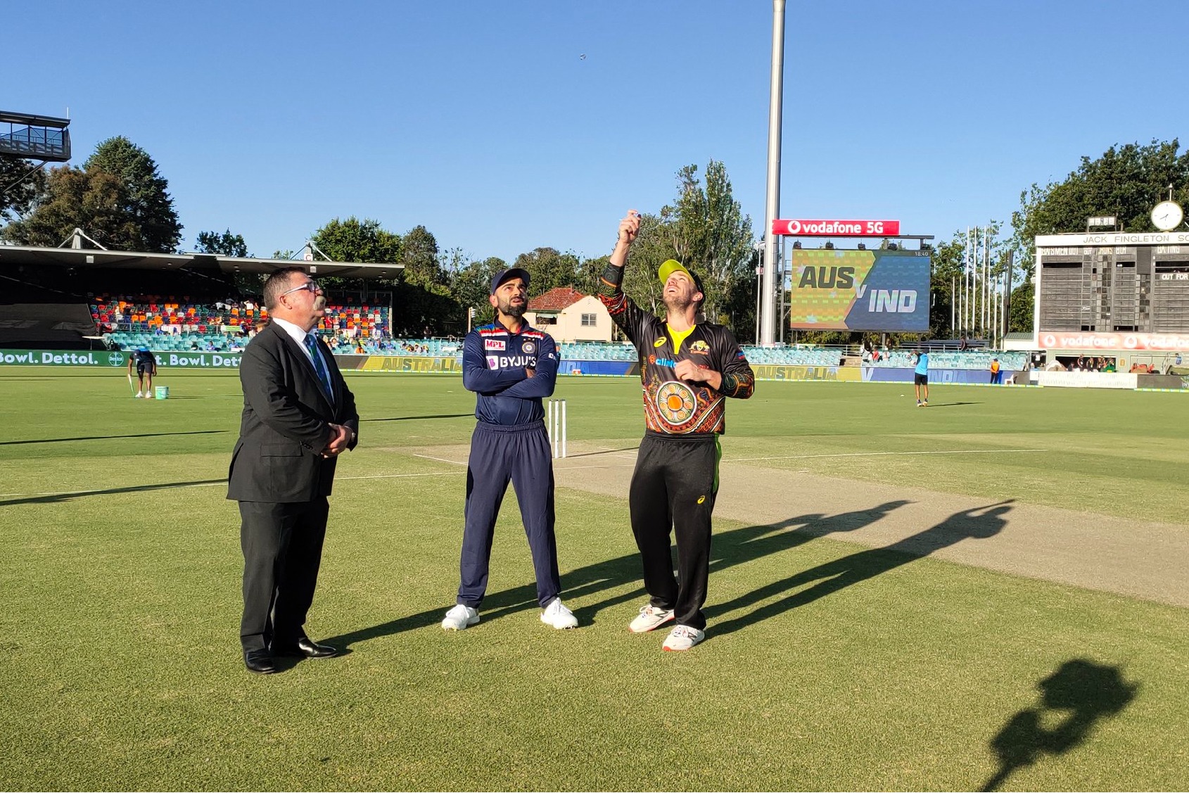 Australia won the toss and elected bowl first against Team India