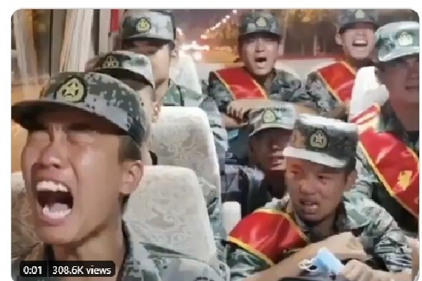 PLA recruits seen sobbing en route to Ladakh border 