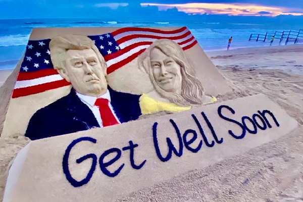 Sudarsan Pattnaik wishes speedy recovery for Donald Trump and Melania with sand art