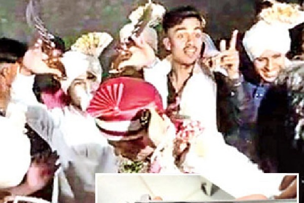 groom dance with pistol in marriage barath