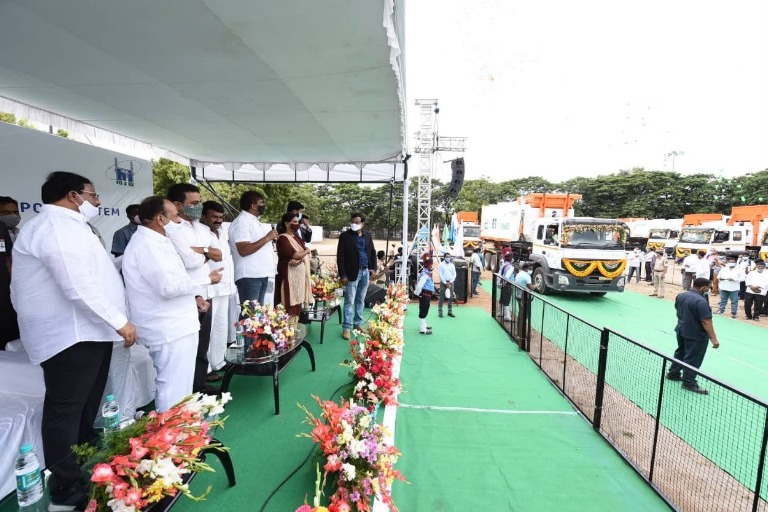KTR  flagged off 55 Municipal Solid Waste Vehicles  