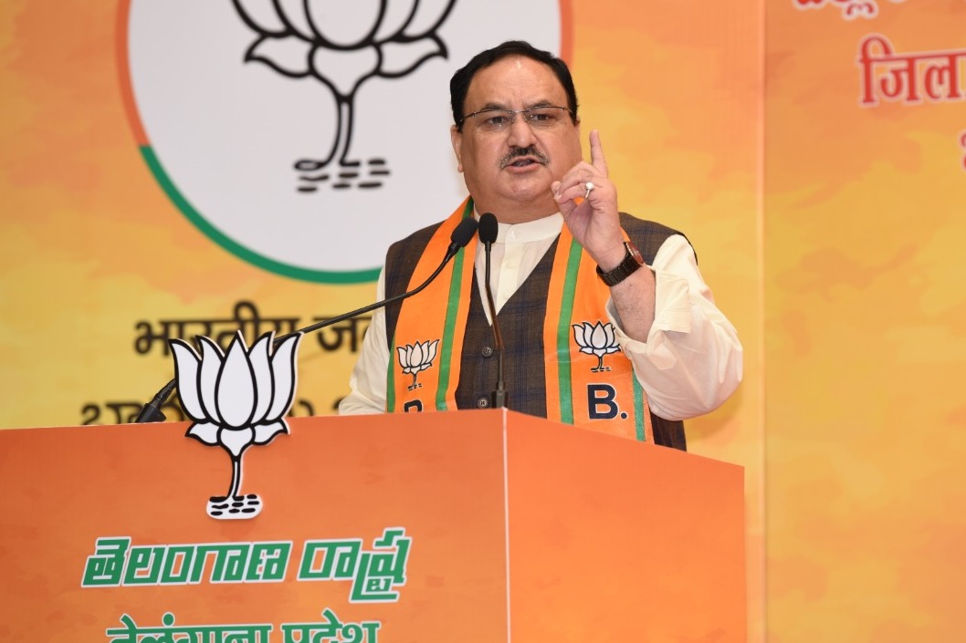 JP Nadda says thousands of Telangana people loses insurance facility due to TRS government