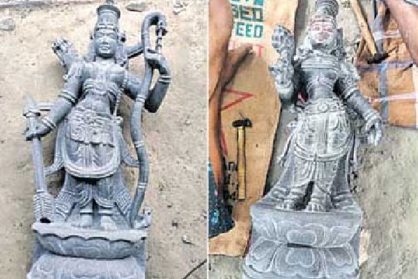 Lord Sri Rama with Devi Seetha and Laxmana statues ready for Ramatheertham temple