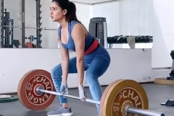 Samantha Latest Heavy Weight  Gym Workout