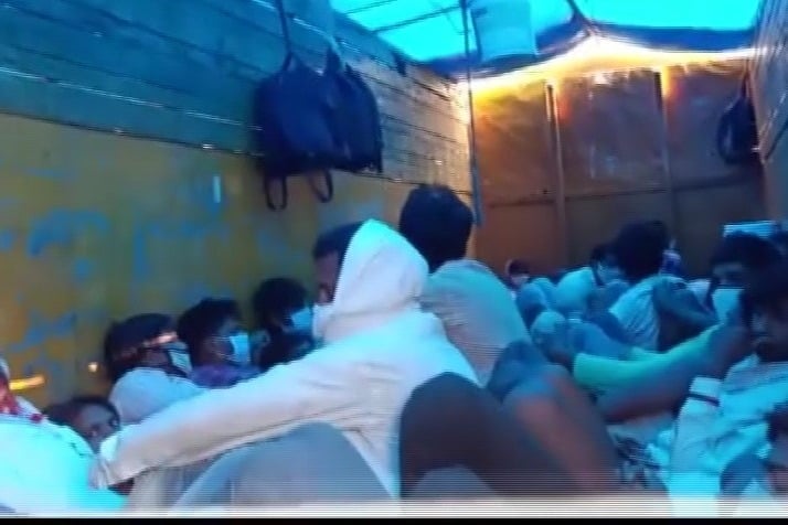 Maharashtra Cops Opened 2 Container Trucks Found Over 300 Migrant Workers